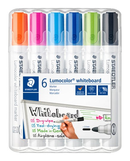 MARKER WHITEBOARD STAEDTLER LUMOCOLOR 351 BULLET ASST BRIGHTS WLT6   G84524