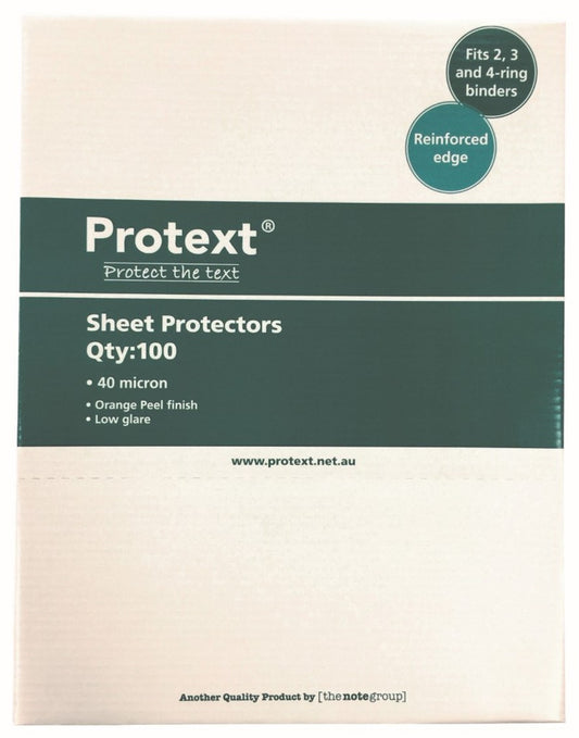 SHEET PROTECTORS PROTEXT A4 ECONOMY 40 MIC ORANGE PEEL CLEAR BX100   G84531