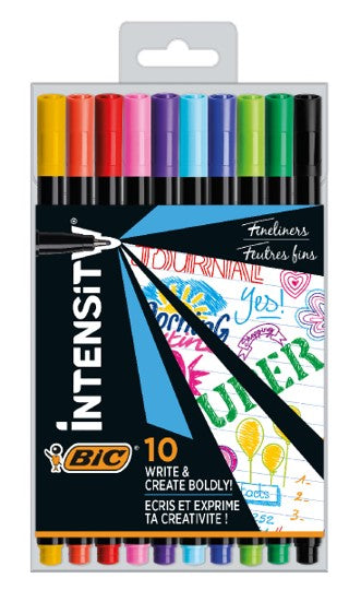 FINE LINER BIC 0.4MM ASSORTED PK 10   G84843