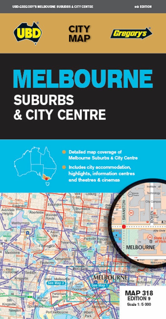 MAP UBD/GRE MELBOURNE SUBURBS & CITY CENTRE MAP 318 9TH ED   G84926