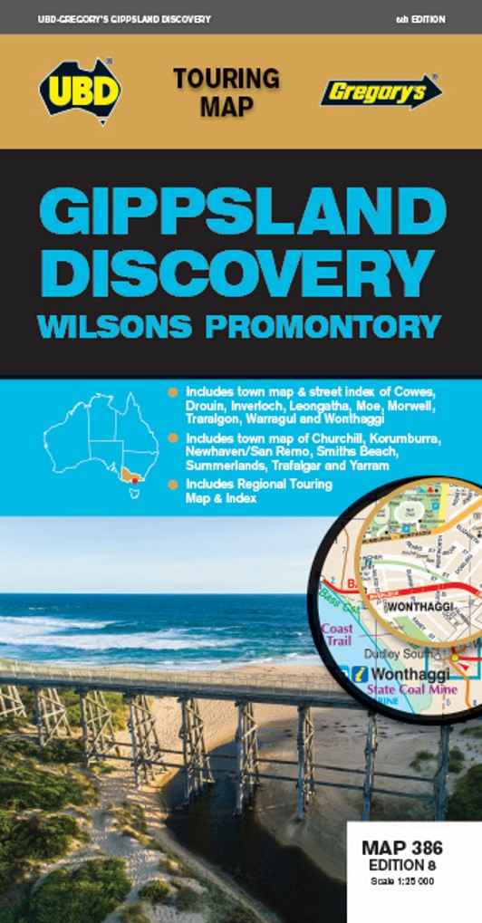 MAP UBD/GRE GIPPSLAND DISCOVERY MAP 386 8TH ED   G84934