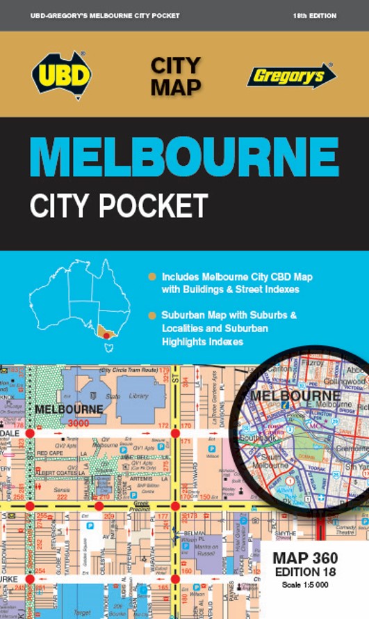 MAP UBD/GRE MELBOURNE CITY POCKET MAP 360 18TH ED   G84936