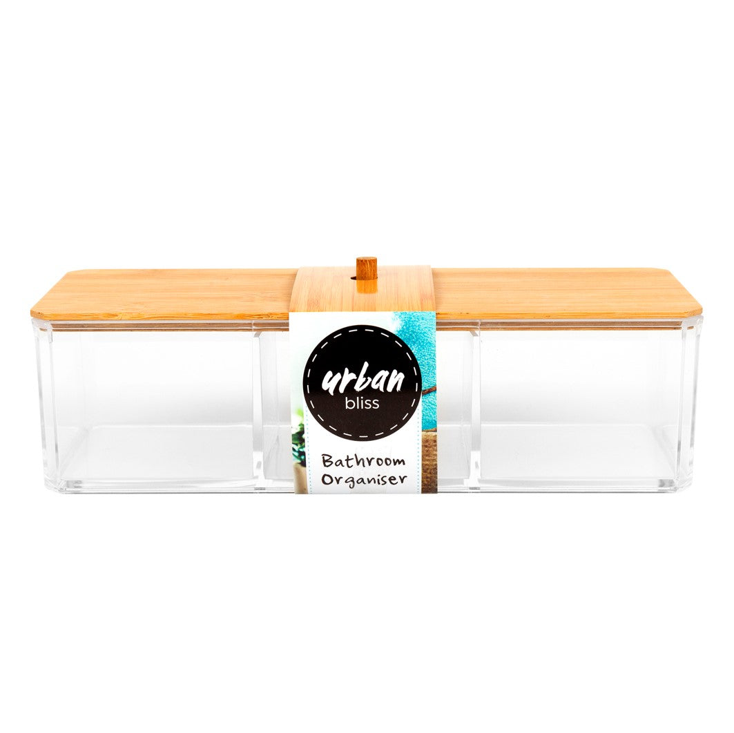 GIFT URBAN BLISS 23X9X6CM BAMBOO LID STORAGE ORGANISER   G84970