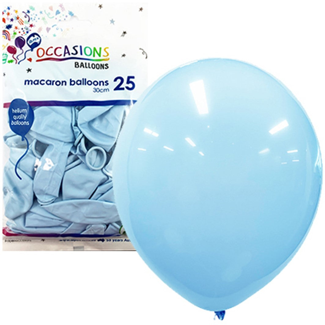BALLOONS ALPEN 30CM MACARON PASTEL LIGHT BLUE PK25   G85161