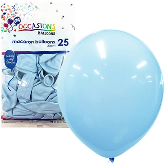 BALLOONS ALPEN 30CM MACARON PASTEL LIGHT BLUE PK25   G85161