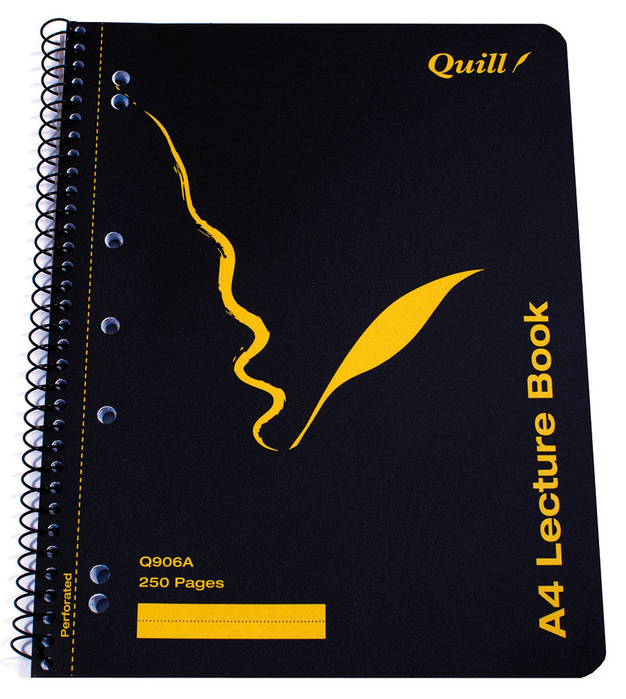 LECTURE BOOK QUILL A4 RULED S/O BLACK 250PG   G85289