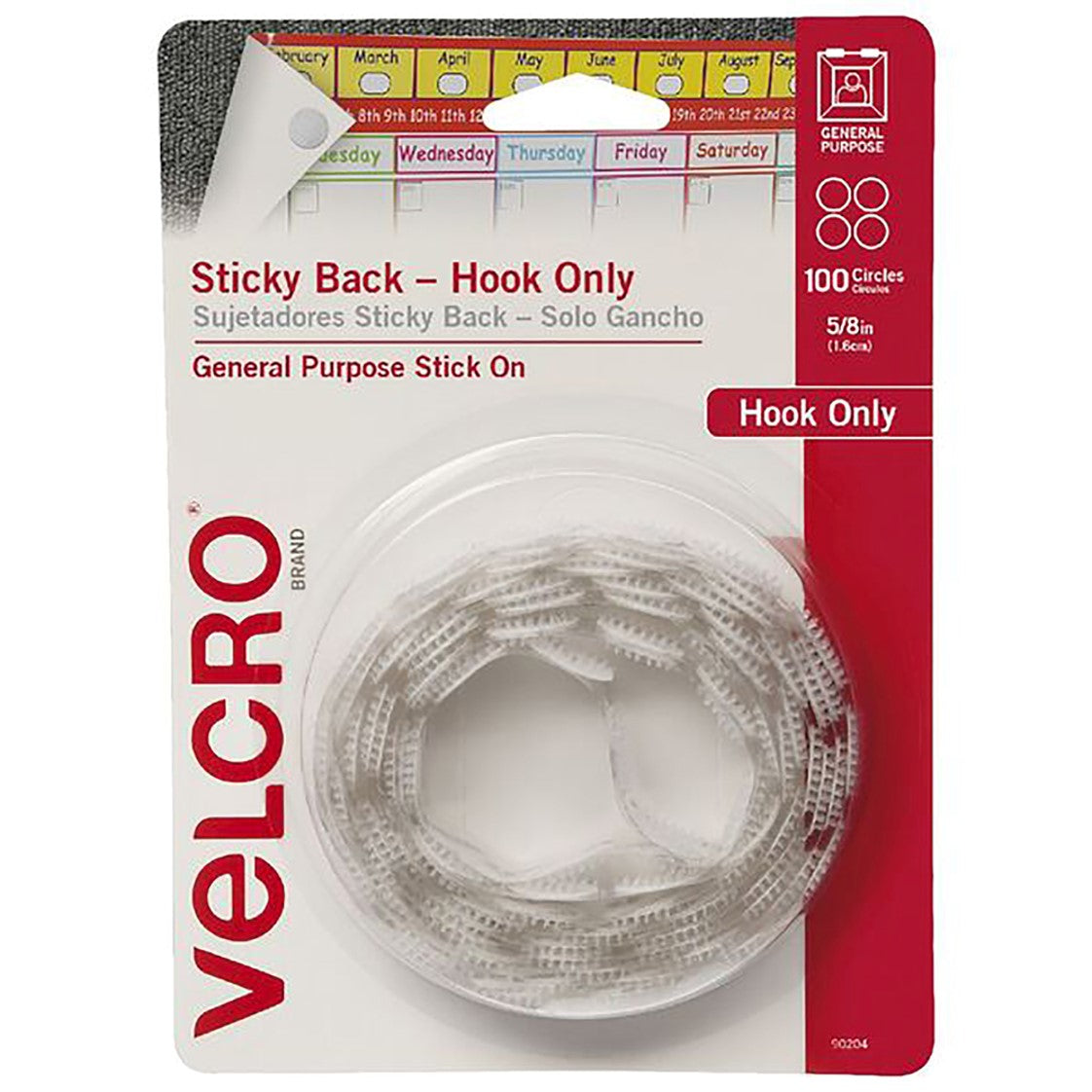 HOOK ONLY DOTS VELCRO 16MM WHITE PK100   G85326