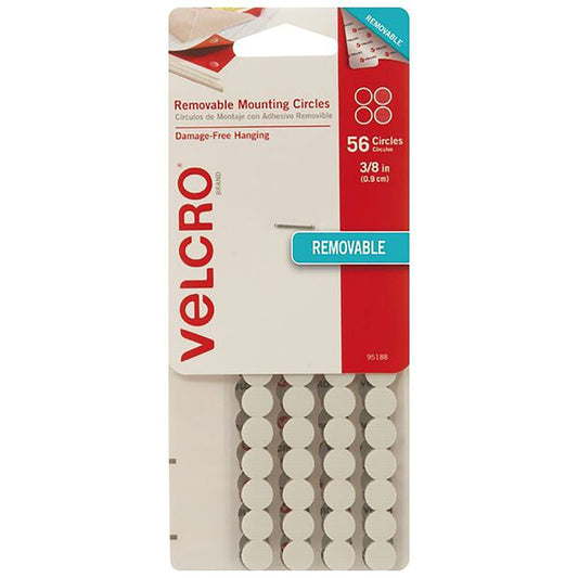 CIRCLES VELCRO 0.9CM REMOVABLE WHITE PK56   G85327