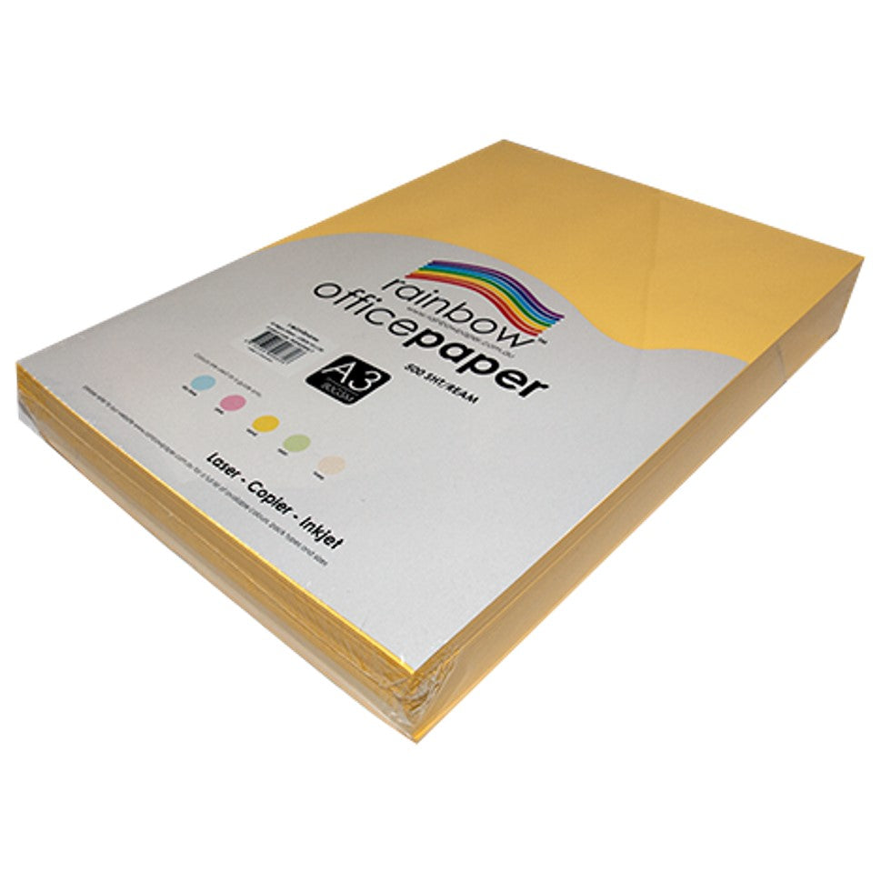 COPY PAPER RAINBOW A3 80GSM LEMON YELLOW PK500   G85506