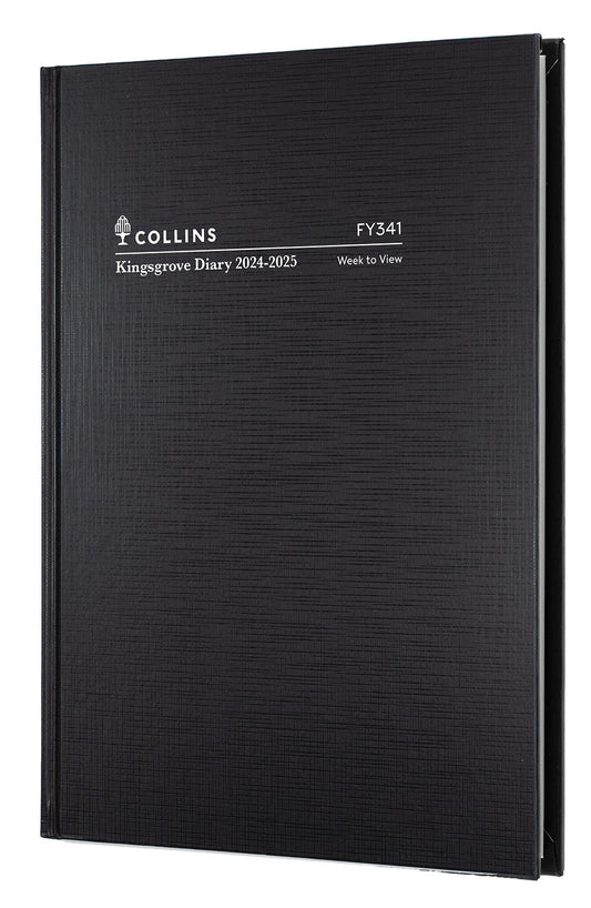 DIARY KINGSGROVE FINANCIAL YEAR 24-25 A4 341 P99 WTV BLACK   G85595