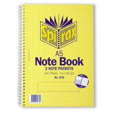 NOTEBOOK SPIRAX 570 A5 SIDE OPENING 200PG PK5   G85700