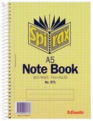 NOTEBOOK SPIRAX 571 A5 S/O 300 PAGES PK5   G85710