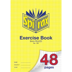 EXERCISE BOOK SPIRAX A4 100 8MM RULED 48PG   G85769