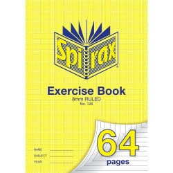 EXERCISE BOOK SPIRAX A4 106 8MM RULED 64PG   G85774