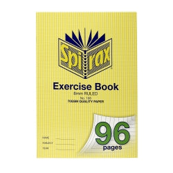 EXERCISE BOOK SPIRAX A4 108 8MM RULED 96PG   G85777