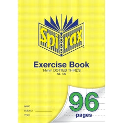 EXERCISE BOOK SPIRAX A4 109 14MM DOTTED THIRDS 96PG   G85778