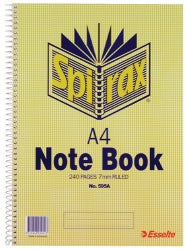 NOTEBOOK SPIRAX 595A A4 SIDE OPENING 240PG PK5   G85951