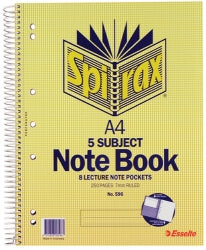 NOTEBOOK SPIRAX 596 A4 5 SUBJECT S/O PK5   G85960