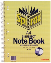 NOTEBOOK SPIRAX 599 A4 3 SUBJECT S/O PK5   G85990