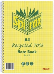 NOTEBOOK SPIRAX 811 RECYCLED A4 240PG PK5   G86071