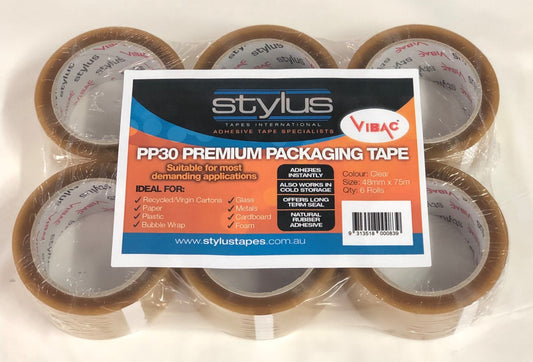 PACKAGING TAPE VIBAC 48MM X 75M TRANSPARENT PK6   G86140