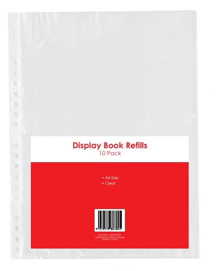 DISPLAY BOOK REFILLS GNS BASIC A4 CLEAR PK10   G86184