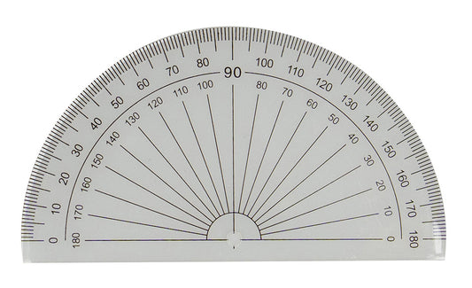 PROTRACTOR GNS 10CM 180 DEGREE CLEAR   G86193