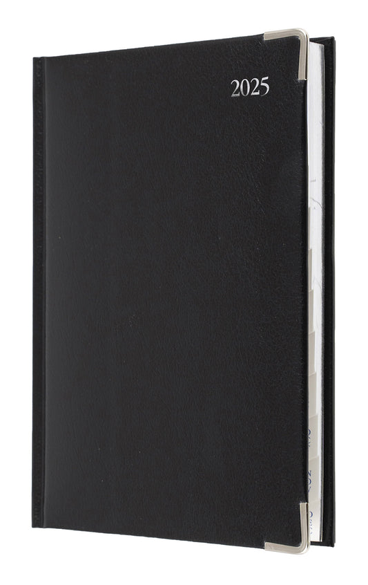 DIARY 2025 DEBDEN MANAGEMENT A5 189.B99 BONDED LEATHER 1DTP BLACK   G86358.25