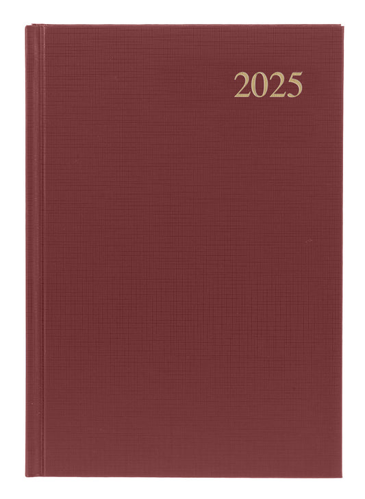 DIARY 2025 COLLINS ESSENTIAL A5 ESSA51.78 1DTP MAROON   G86406.25