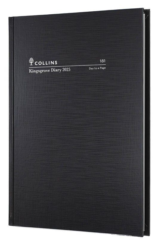 DIARY 2025 COLLINS KINGSGROVE A5 181.P99 1DTP BLACK   G86432.25