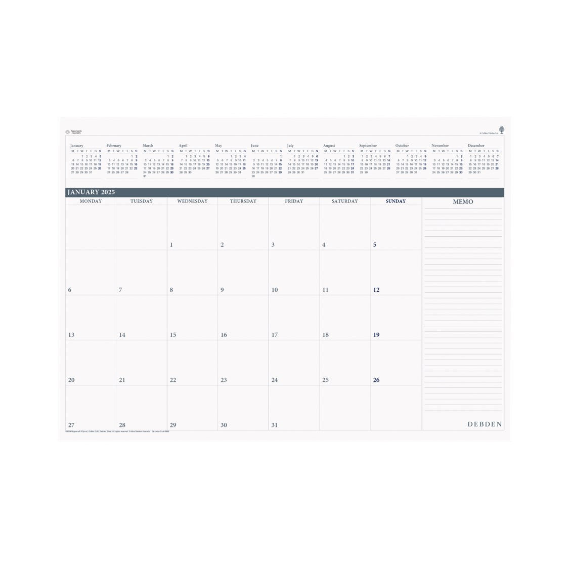 PLANNER REFILL 2025 DEBDEN 370X530MM 3902.CRF DESK TOP MTV   G86584.25