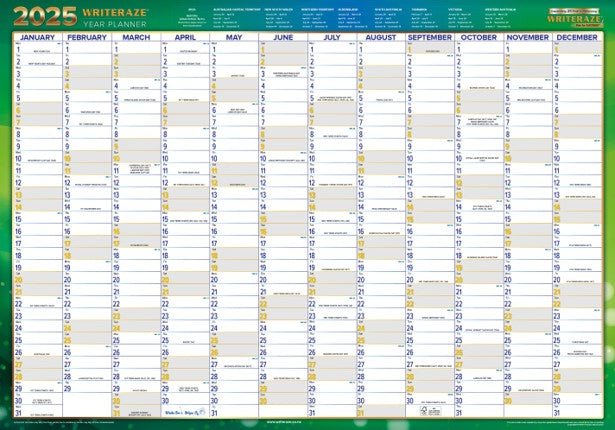 PLANNER 2025 COLLINS 500X700MM 11880 QC2 LAMINATED RECYCLED   G86589.25