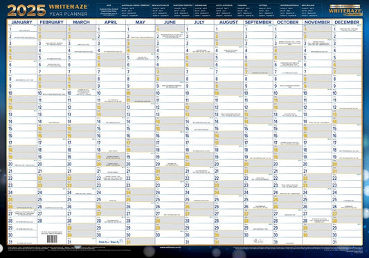 PLANNER 2025 COLLINS 700X1000MM 11800 QC2 LAMINATED FRAMED   G86590.25