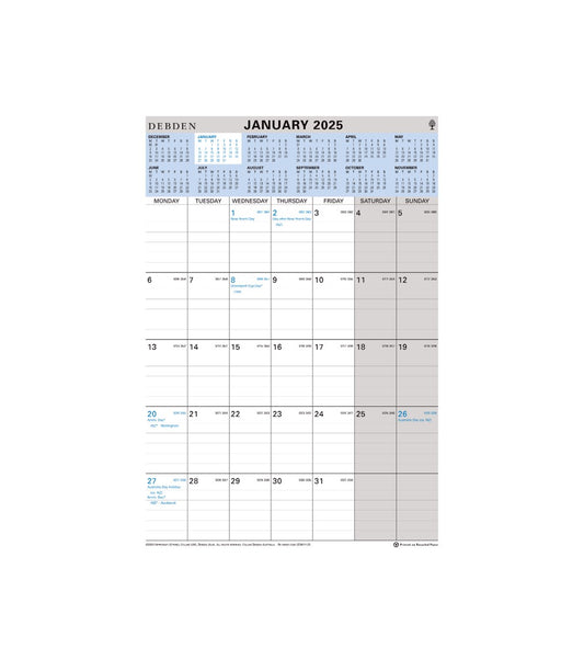 CALENDAR 2025 COLLINS A4 CE0011 WIRO MTV   G86599.25