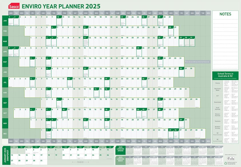 PLANNER 2025 SASCO 610X870MM ENVIRO YTV   G86659.25