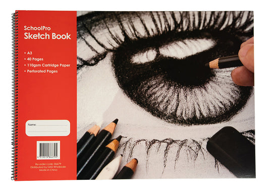 SKETCH BOOK SCHOOLPRO SPIRAL A3 40PG   G86679