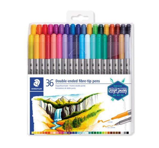 MARKER STAEDTLER FIBRE TIP DOUBLE ENDED BX36   G86740