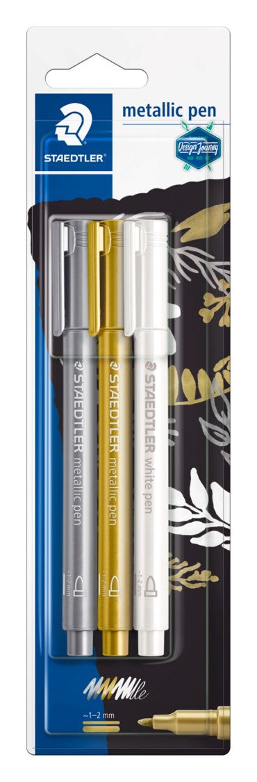 MARKER STAEDTLER METALLIC CD3 WHITE GOLD SILVER   G86742