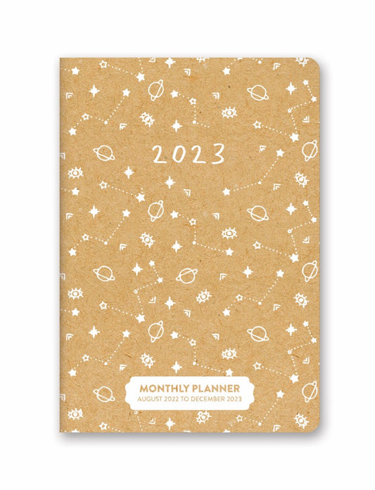 PLANNER 2023 ORANGE CIRCLE 120X170MM TINY TOTEMS MTHLY POCKET   G87076