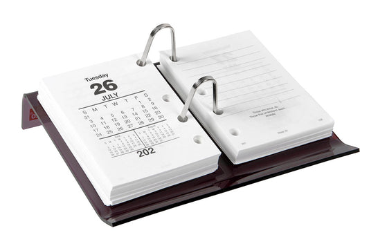 DESK CALENDAR STAND SASCO ACRYLIC SIDE PUNCH BROWN   G87154