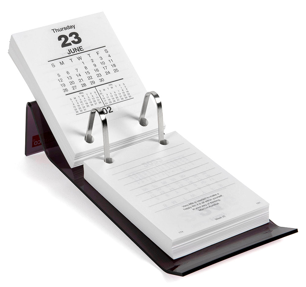 DESK CALENDAR STAND SASCO ACRYLIC TOP PUNCH BROWN   G87155