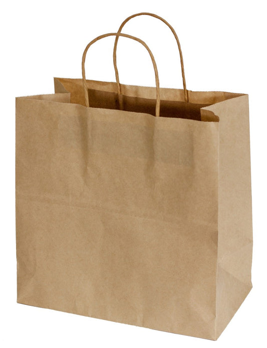 BAG CARRY KRAFT PAPER TWIST HANDLE 275x280x150MM CTN200   G87156