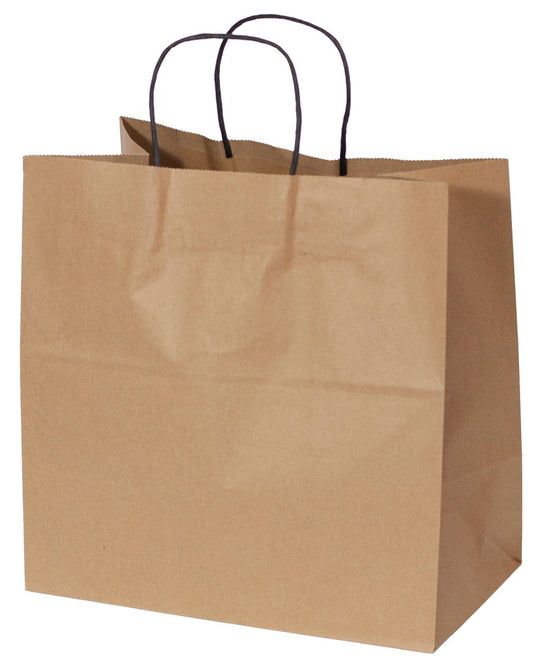 BAG CARRY KRAFT PAPER TWIST HANDLE 300x305x175MM CTN250   G87158