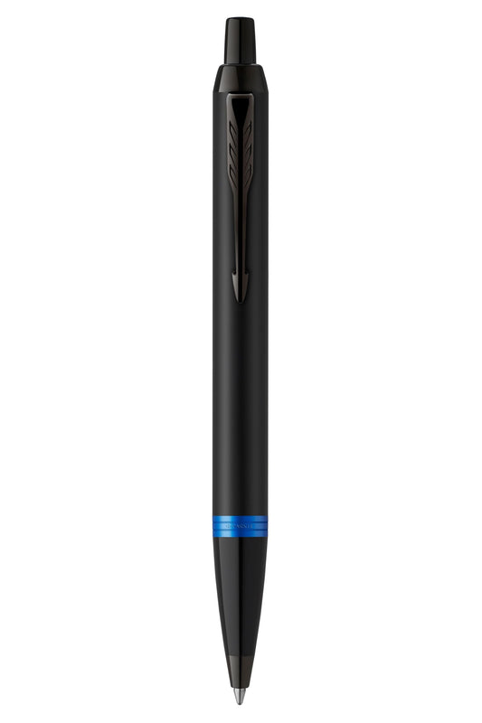 PEN PARKER IM V/RING SATIN BLK LACQUER WITH MARINE BLU ACCENTS BP   G87175