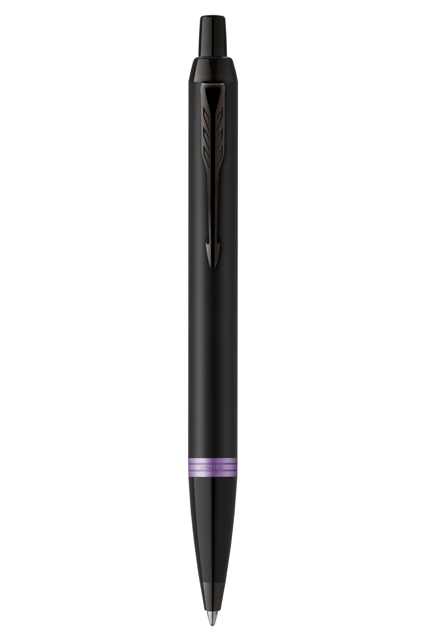 PEN PARKER IM V/RING SATIN BLK LACQUER WITH AMETHYST PURP ACCENTS BP   G87177