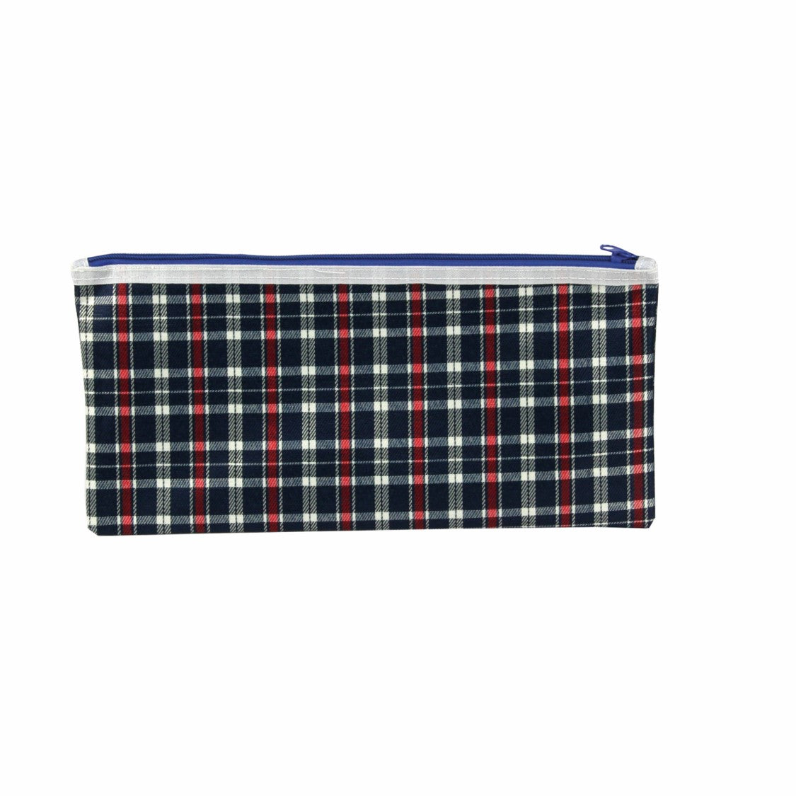 PENCIL CASE CELCO 340X170MM 1 ZIP TARTAN ASST   G87815