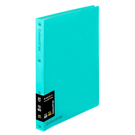 DISPLAY BOOK COLOURHIDE A4 REFILLABLE AQUA   G87817