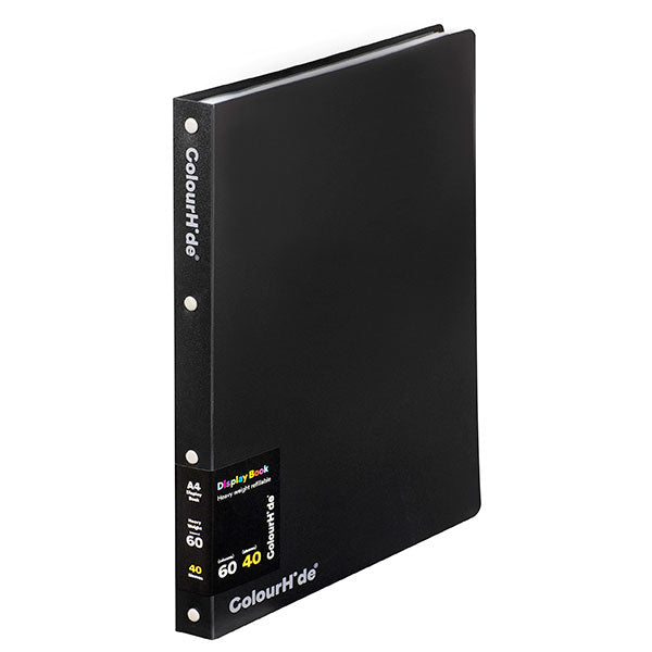 DISPLAY BOOK COLOURHIDE A4 REFILLABLE BLACK   G87818