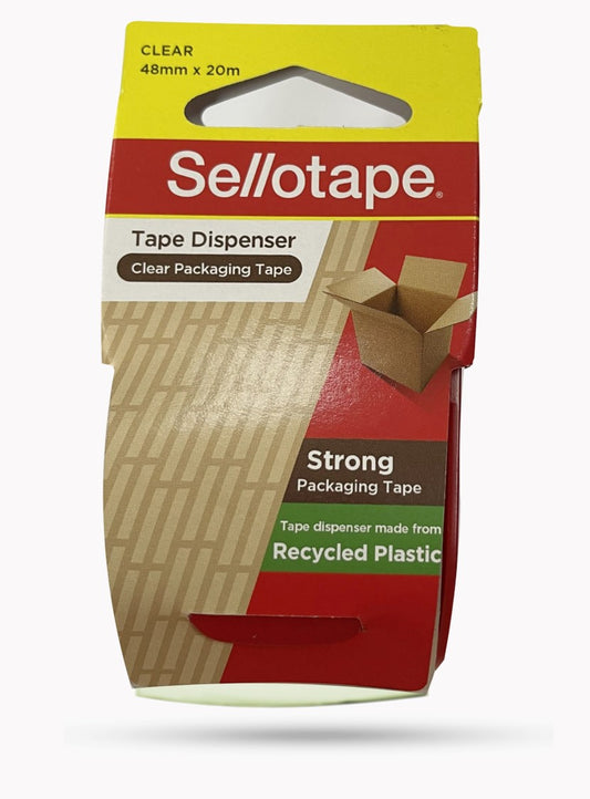 PACKAGING TAPE SELLOTAPE 48MMX20M HAND HELD DISPENSER CLEAR   G87839