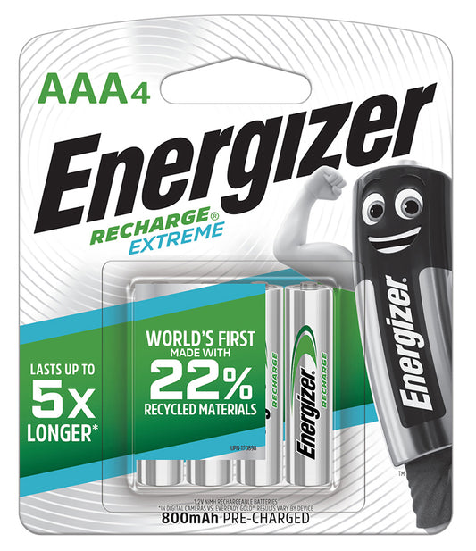 BATTERY ENERGIZER 4 RECHARGEABLE AAA  GREEN PK 4   G87923